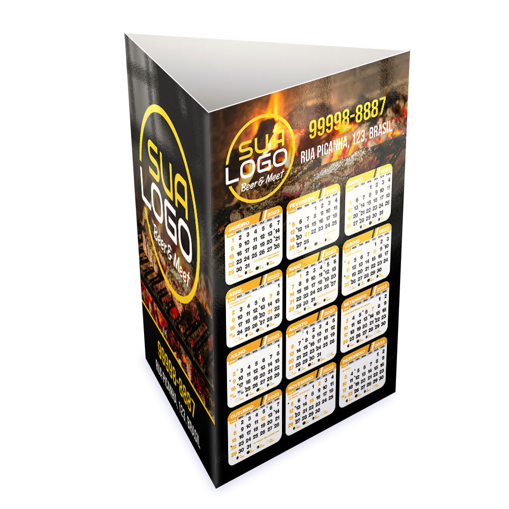 Calendário De Mesa Porta Canetas Vertical Supremo 255g