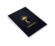 Caderneta Capa Brochura e Cola Abertura Vertical Capa Couchê 300g e Miolo Ap 75g Laminação Fosca e Hotstamping (150x210mm)