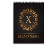 Caderneta Capa Maleável Wire-O Abertura Vertical Capa Couchê 300g e Miolo Ap 75g Laminação Fosca e Hotstamping (105x150mm)