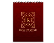 Caderneta Capa Maleável Wire-O Abertura Vertical Capa Couchê 250g e Miolo Ap 75g Laminação Fosca e Hotstamping (105x150mm)