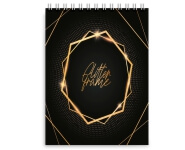 Caderneta Capa Maleável Wire-O Abertura Vertical Capa Couchê 250g e Miolo Ap 75g Laminação Fosca e Hotstamping (150x210mm)