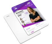 Credenciais Couchê 300g Verniz Uv Total Frente Sem Cordão e Sem Clip Jacaré para Eventos (100x148mm)