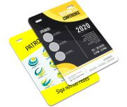 Credenciais Couchê 250g Verniz Uv Total Frente Sem Cordão e Sem Clip Jacaré para Eventos (100x148mm)