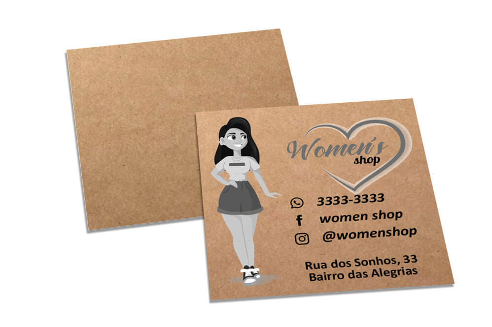 Cartões Duplo Kraft 250g Sem Laminação E Sem Verniz Uv