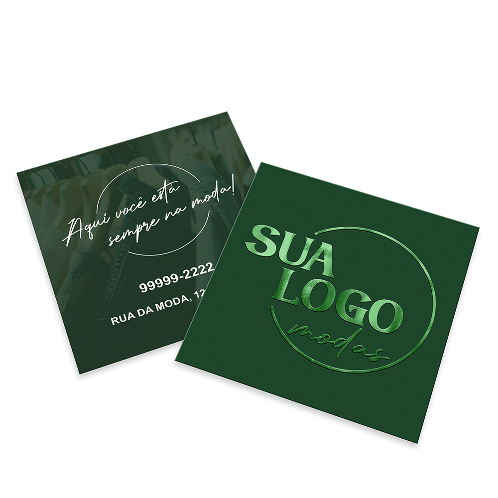 Cartões Duplo Couchê 300g Hot Stamping Frente e Laminação Fosca Frente e Verso