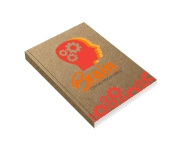 Caderneta Capa Brochura e Cola Abertura Horizontal Capa Kraft 250g e Miolo Ap 75g (105x150mm)