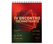 Caderneta Capa Maleável Wire-O Abertura Vertical Capa Kraft 250g e Miolo Ap 75g (105x150mm)