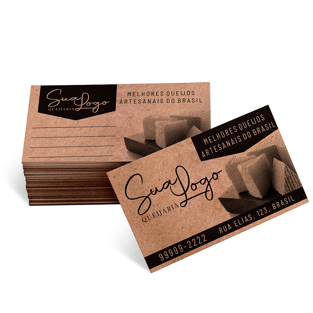Cartões De Visita Kraft 250g Sem Laminação E Sem Verniz Uv