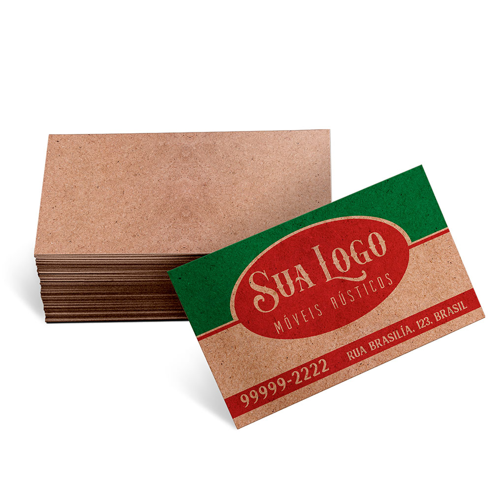 Cartões De Visita Kraft 250g Sem Laminação E Sem Verniz Uv