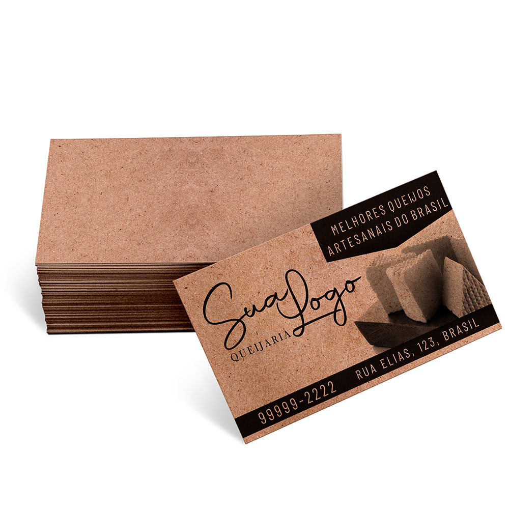 Cartões De Visita Kraft 250g Sem Laminação E Sem Verniz Uv