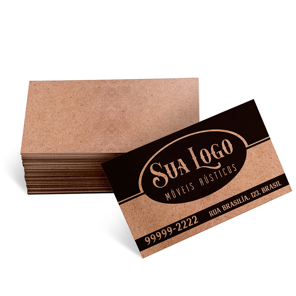 Cartões De Visita Kraft 250g Sem Laminação E Sem Verniz Uv