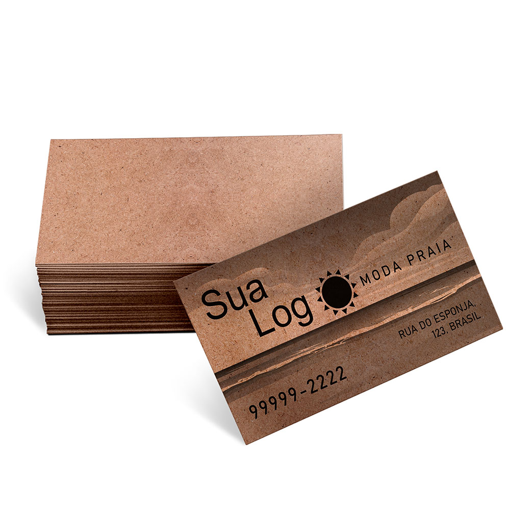 Cartões De Visita Kraft 250g Sem Laminação E Sem Verniz Uv