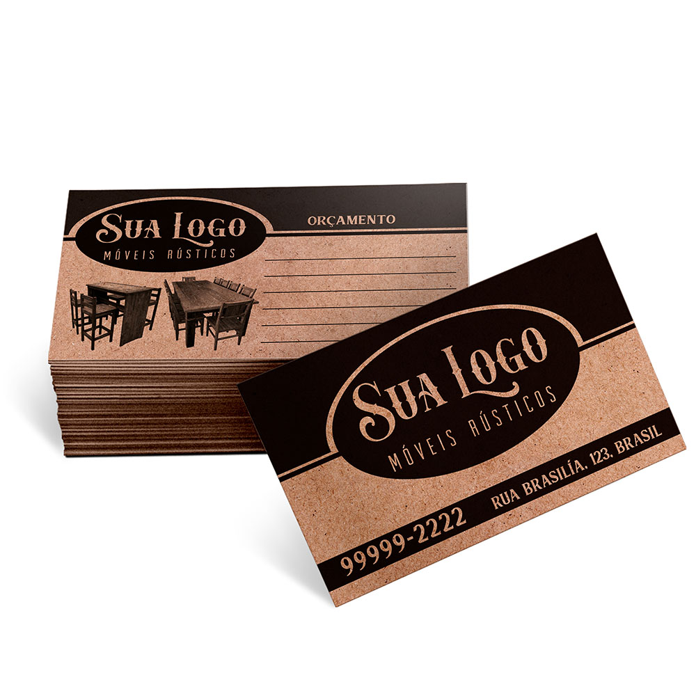 Cartões De Visita Kraft 250g Sem Laminação E Sem Verniz Uv