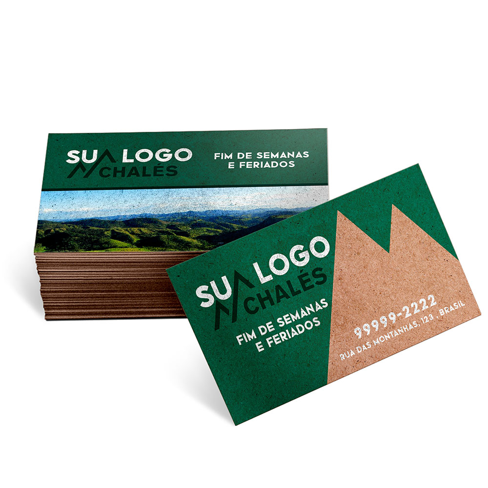 Cartões De Visita Kraft 250g Sem Laminação E Sem Verniz Uv com Tinta Branca