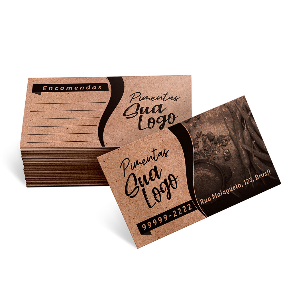 Cartões De Visita Kraft 250g Sem Laminação E Sem Verniz Uv