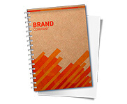 Caderneta Capa Maleável Wire-O Abertura Horizontal Capa Kraft 250g e Miolo Ap 75g (150x210mm)