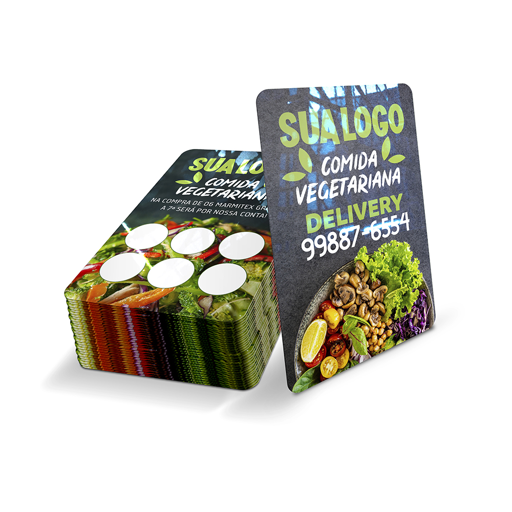 Cartões Fidelidade Plástico Compacto 50g (59x91mm)
