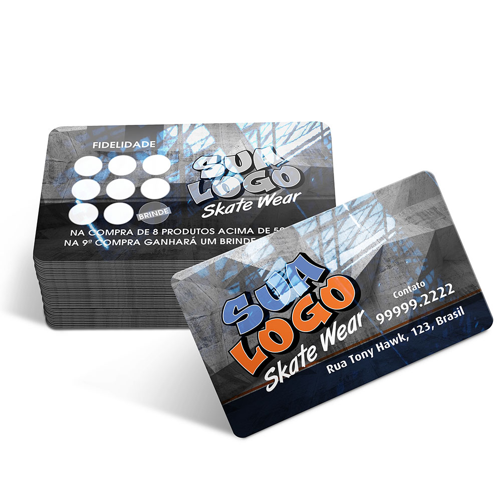 Cartões Fidelidade Plástico Compacto 50g (91x59mm)