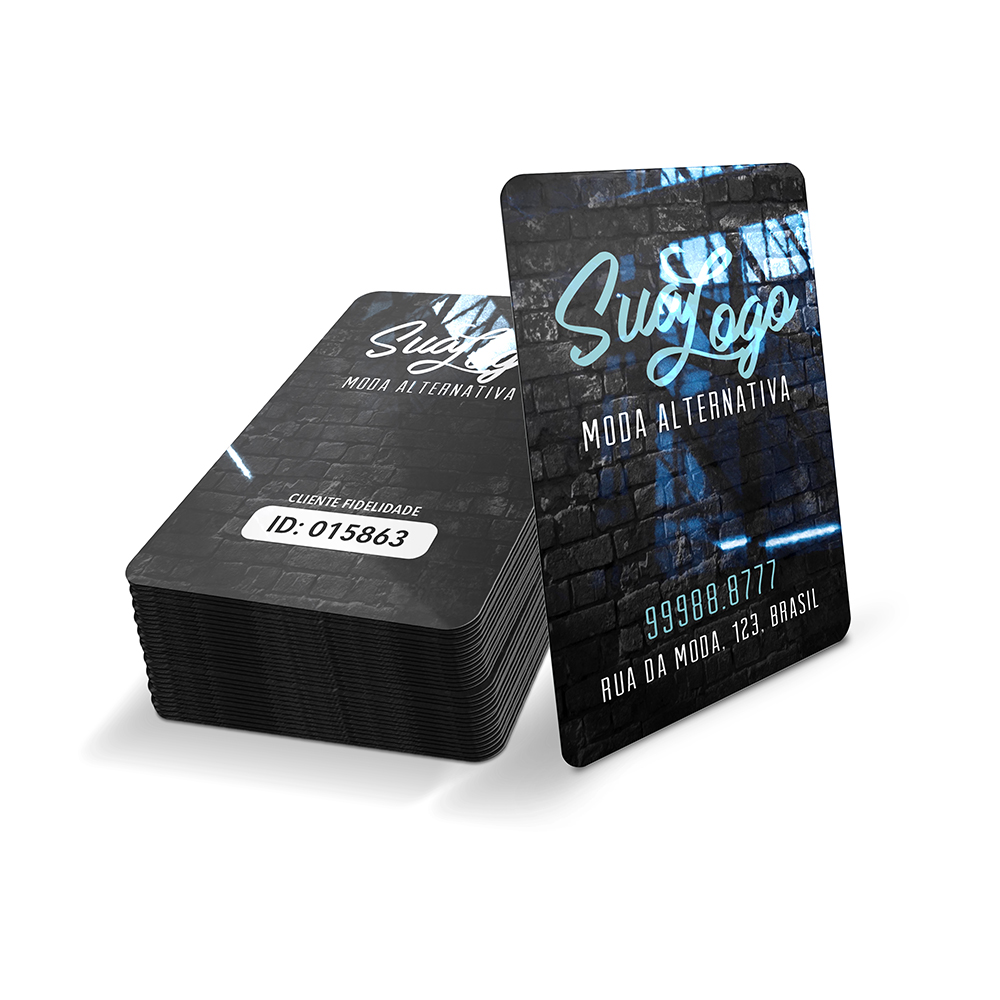 Cartões Fidelidade Plástico Compacto 50g (59x91mm)