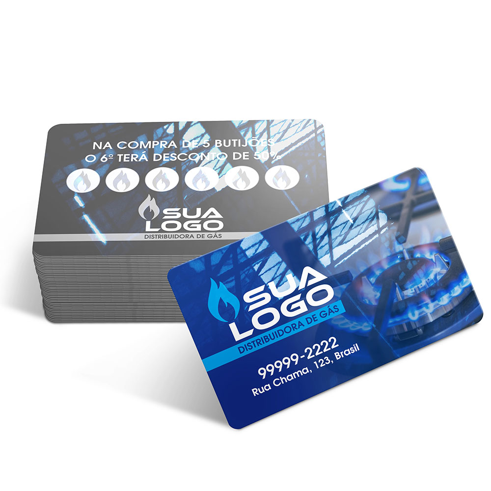 Cartões Fidelidade Plástico Compacto 50g (91x59mm)