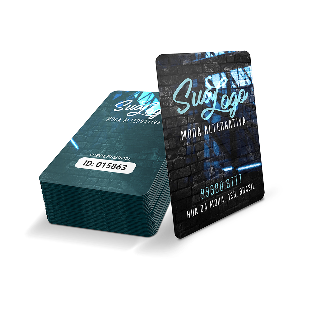 Cartões Fidelidade Plástico Compacto 50g (59x91mm)