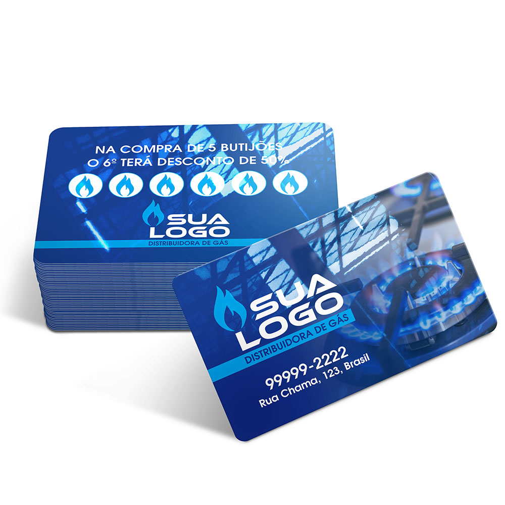 Cartões Fidelidade Plástico Compacto 50g (91x59mm)