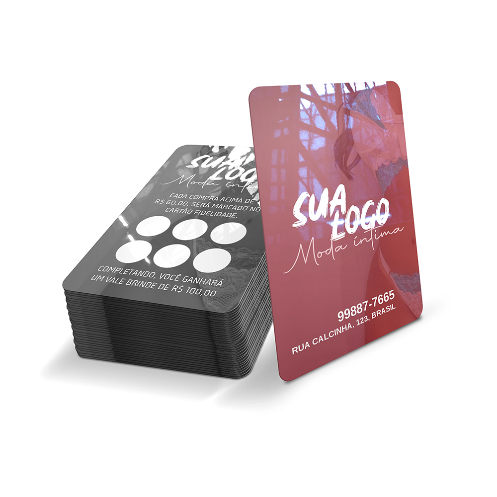 Cartões Fidelidade Plástico Compacto 75g (59x91mm)