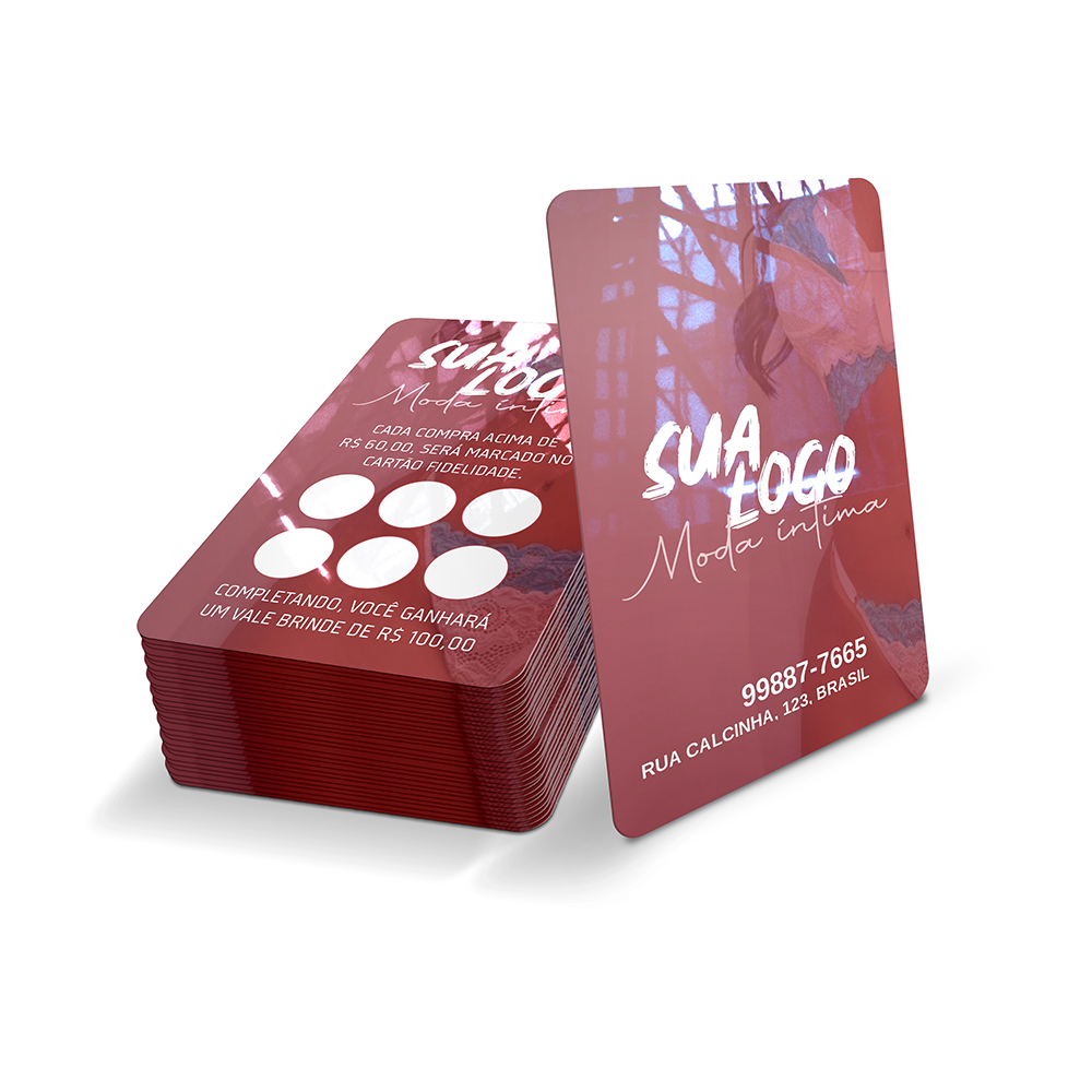 Cartões Fidelidade Plástico Compacto 75g (59x91mm)