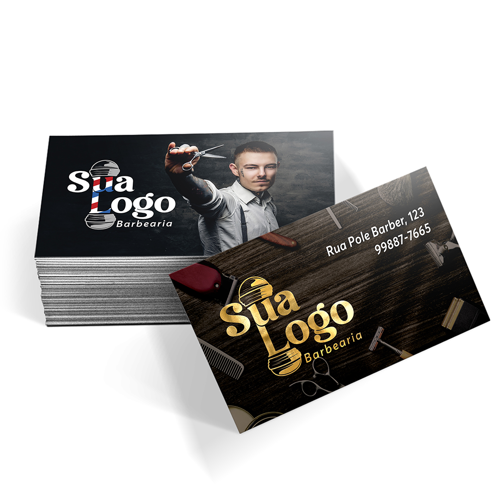 Cartões De Visita Couchê 250g Hot Stamping Frente e Laminação Fosca Frente e Verso