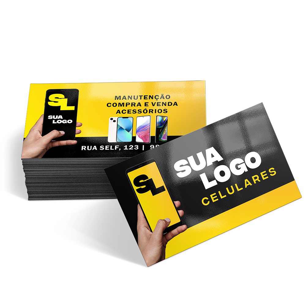 Cartões De Visita Couchê 300g Verniz Uv Total Frente e Verso