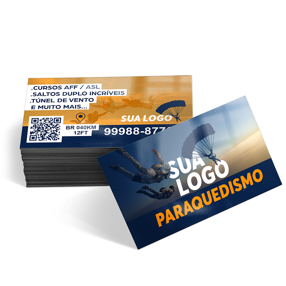 Cartões De Visita Couchê 300g Verniz Uv Total Frente e Verso