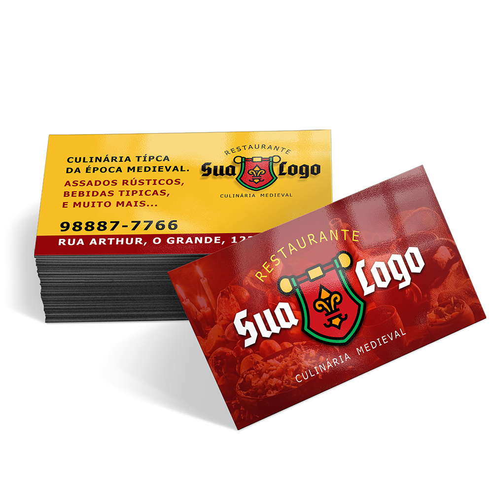 Cartões De Visita Couchê 300g Verniz Uv Total Frente e Verso