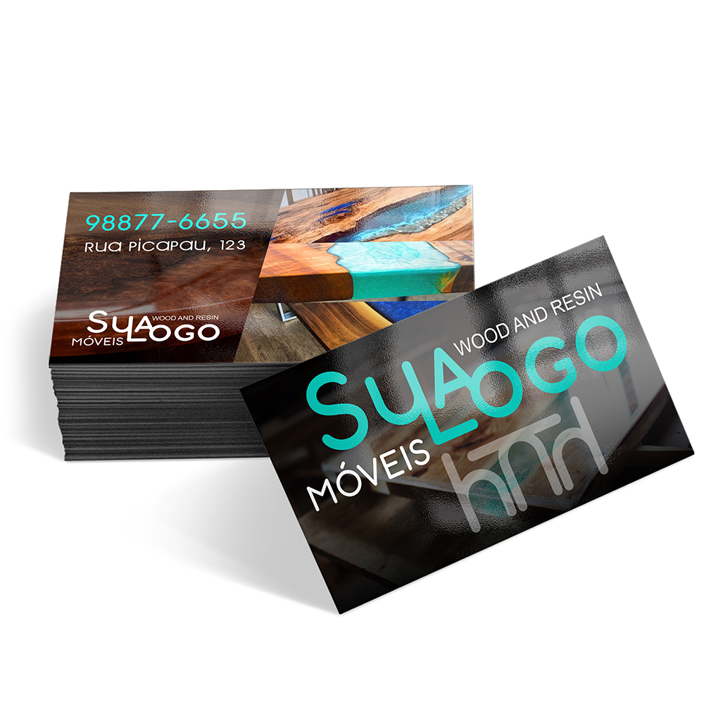 Cartões De Visita Couchê 300g Verniz Uv Total Frente e Verso
