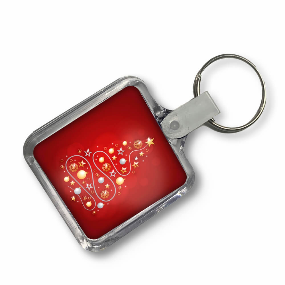 Chaveiro De Acrílico Com Foto Modelo Quadrado Presilha Branca