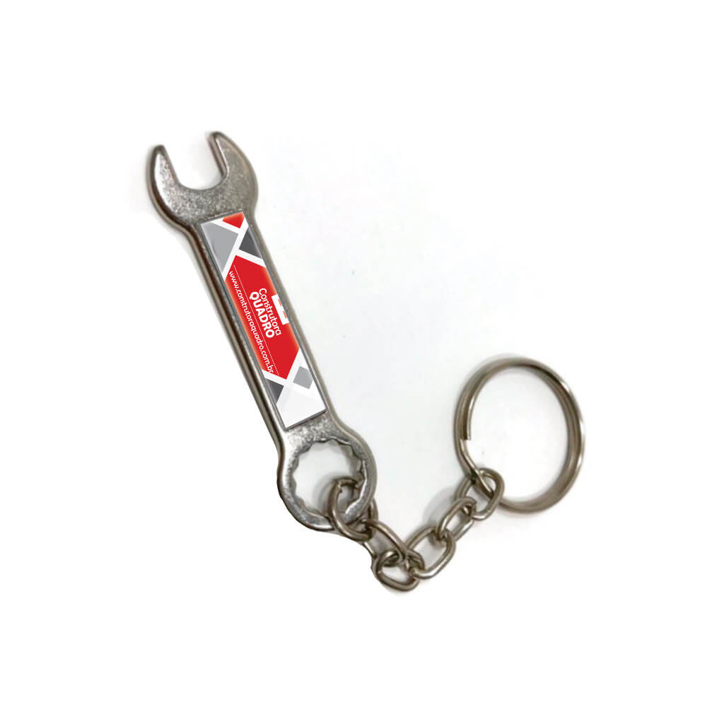 Chaveiro Resinado Metal Abridor Chave de Boca