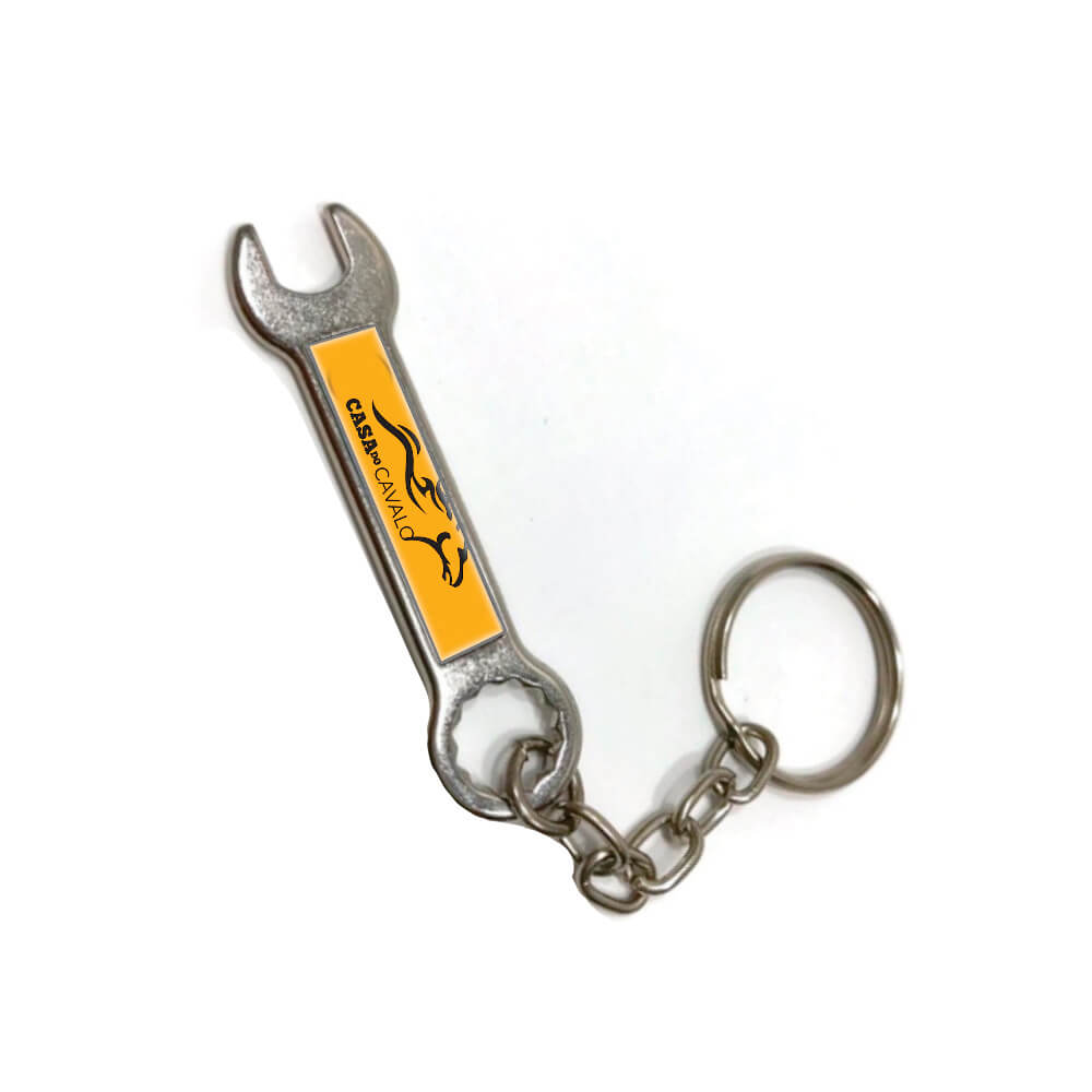 Chaveiro Resinado Metal Abridor Chave de Boca