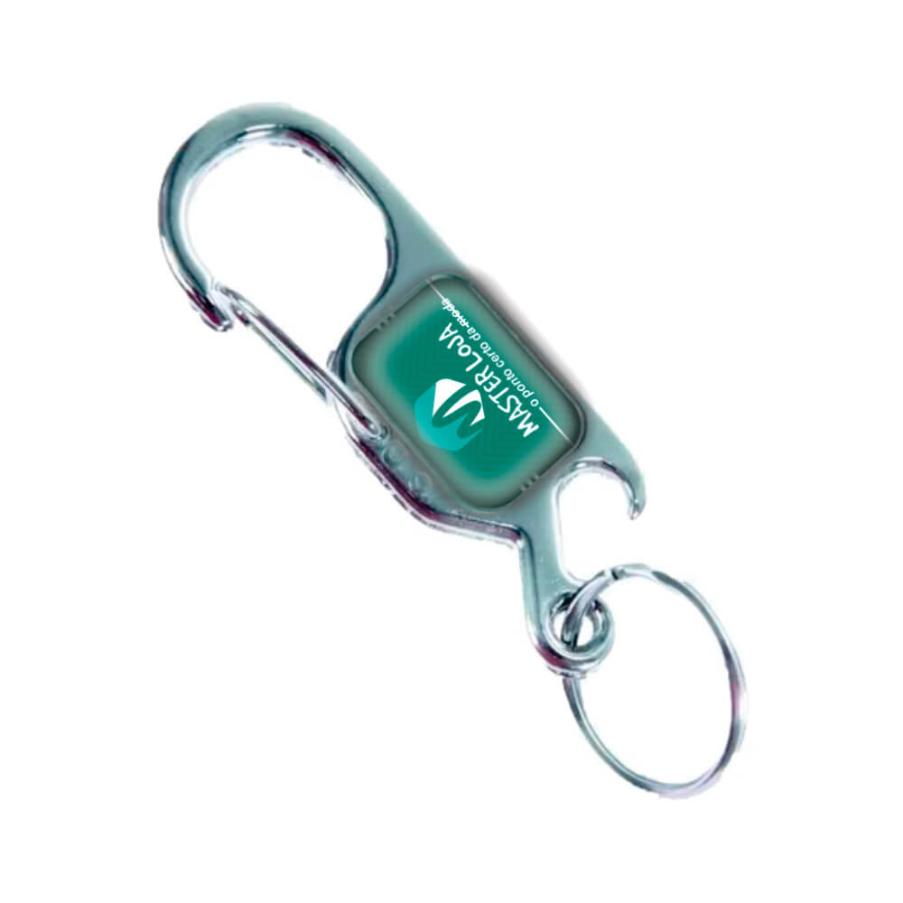 Chaveiro Resinado Metal Mosquetão Anzol