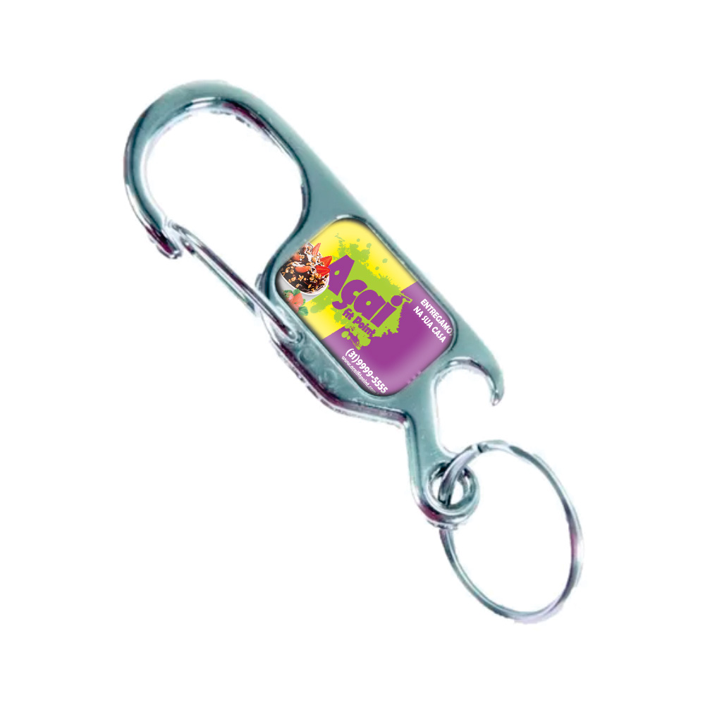 Chaveiro Resinado Metal Mosquetão Anzol