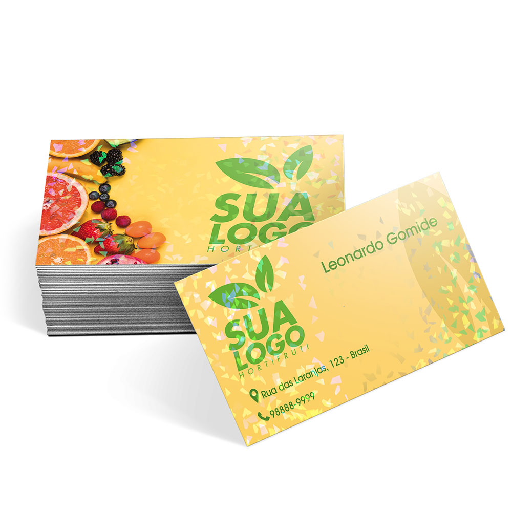 Cartões De Visita Couchê 250g Laminação Holográfica Frente e Verso