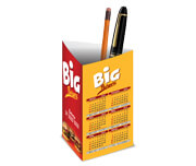 Calendário De Mesa Porta Canetas Vertical Couchê 300g Verniz UV Total Frente