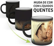 Canecas De Cerâmica Mágica Termossensível 325ml Preta Fosca