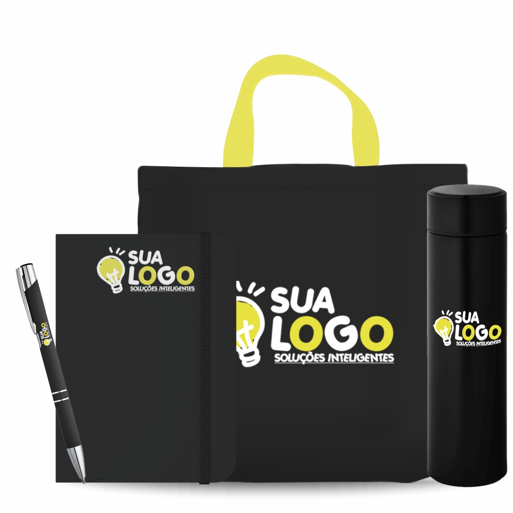 Combo de Produtos: Moleskine, Caneta, Squeeze e Sacola