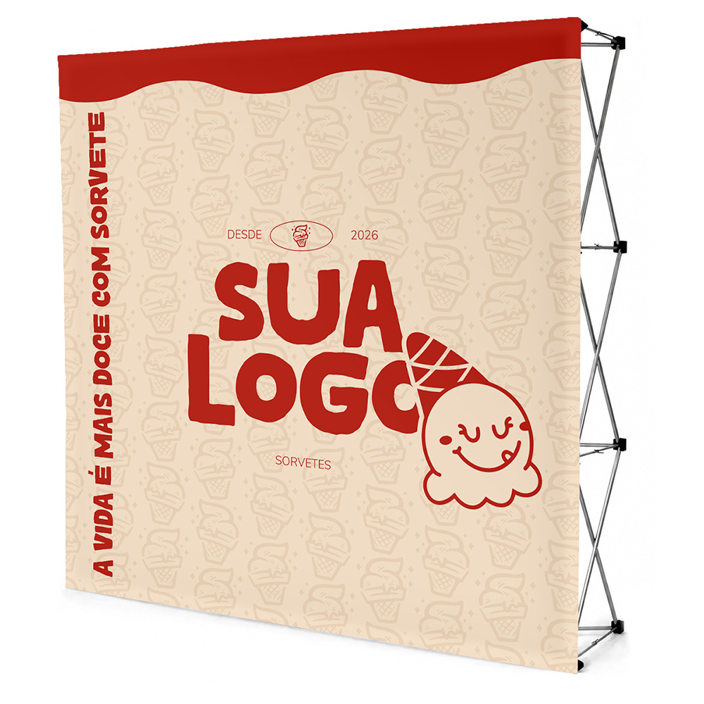 Combo de Produtos: Backdrop Pop Up Retrátil e Tecido 2250x2250mm