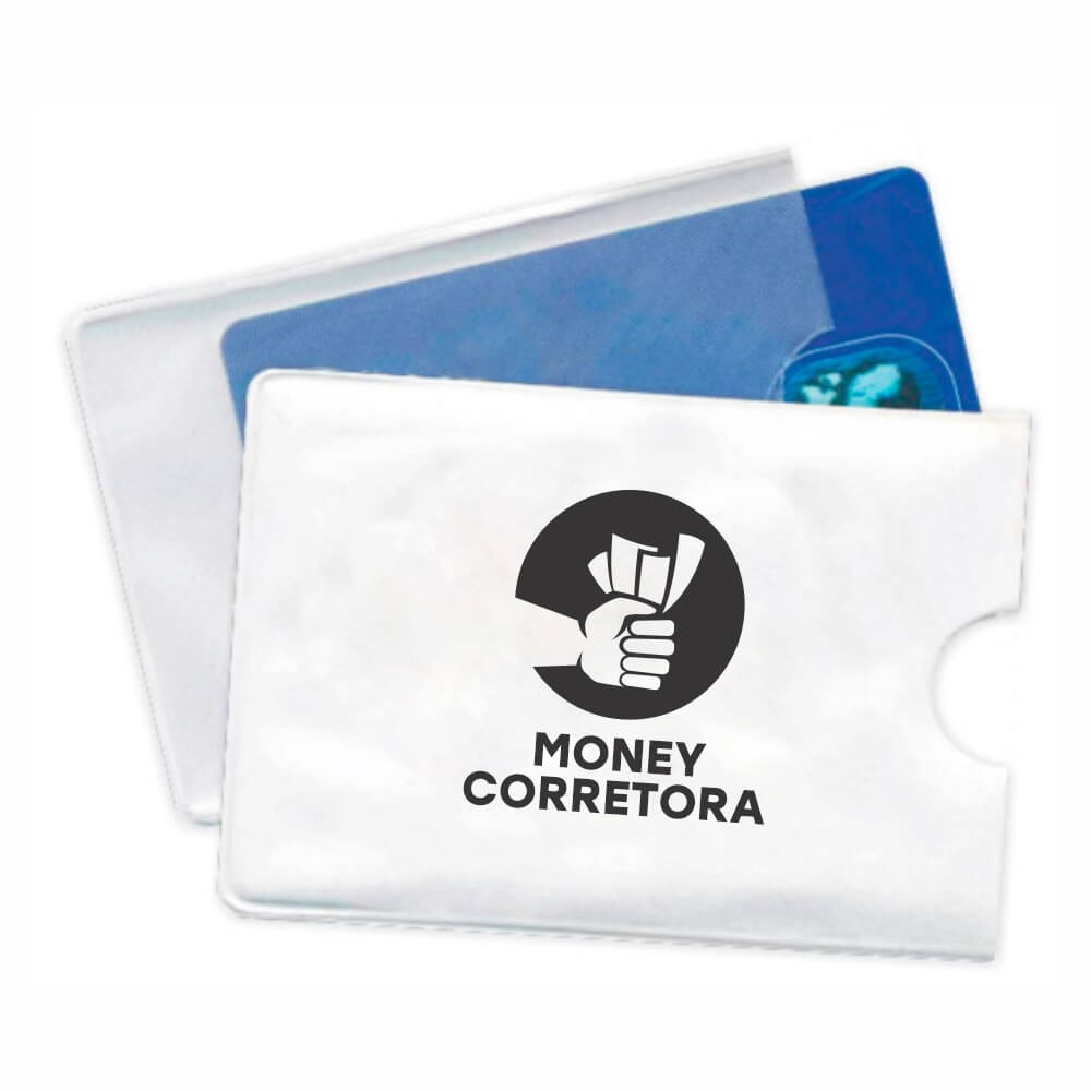 Porta Documentos Cartão Magnético Branco 0,2mm Forro em Papelão