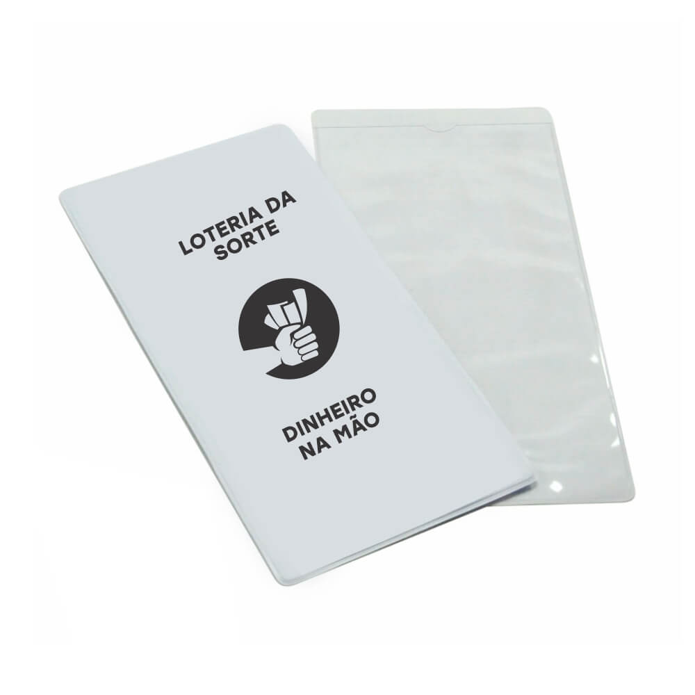 Porta Documentos Volantes De Loteria PVC Flexível 0,2MM Forro em Papelão (Branco)