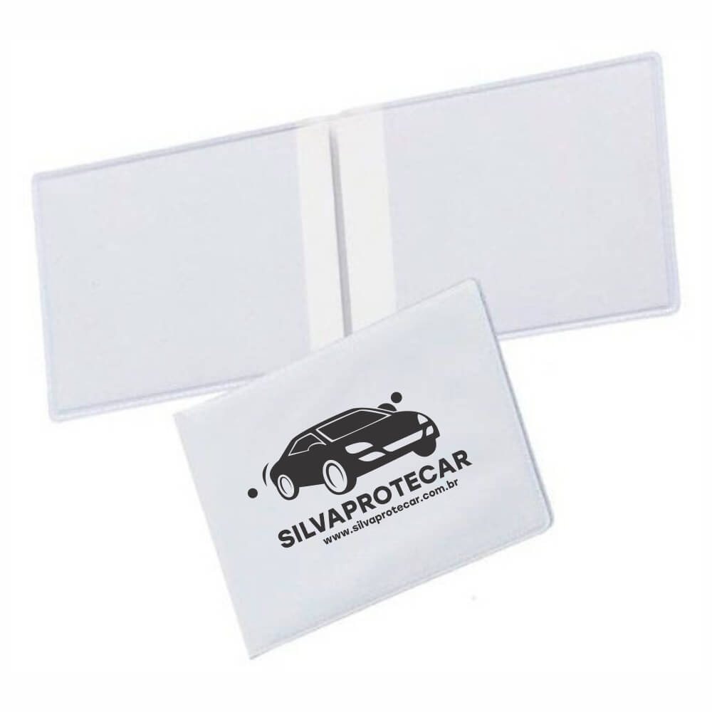 Porta Documentos Duplo Horizontal PVC Flexível 0,2MM Forro em Papelão (Branco)