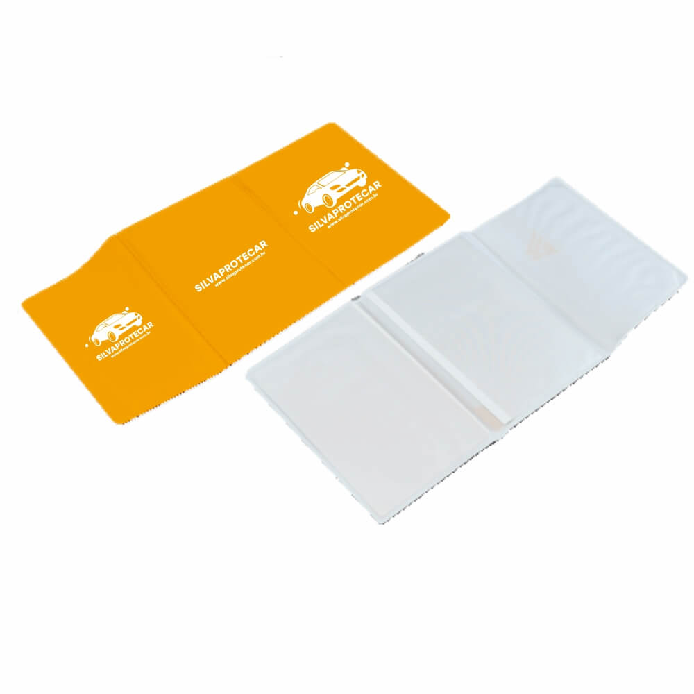 Porta Documentos Triplo PVC Flexível 0,2MM Forro em Papelão (Amarelo)