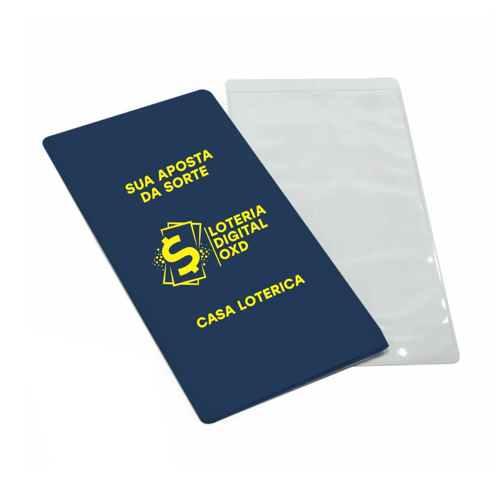 Porta Documentos Volantes De Loteria PVC Flexível 0,2MM Forro em Papelão (Azul)