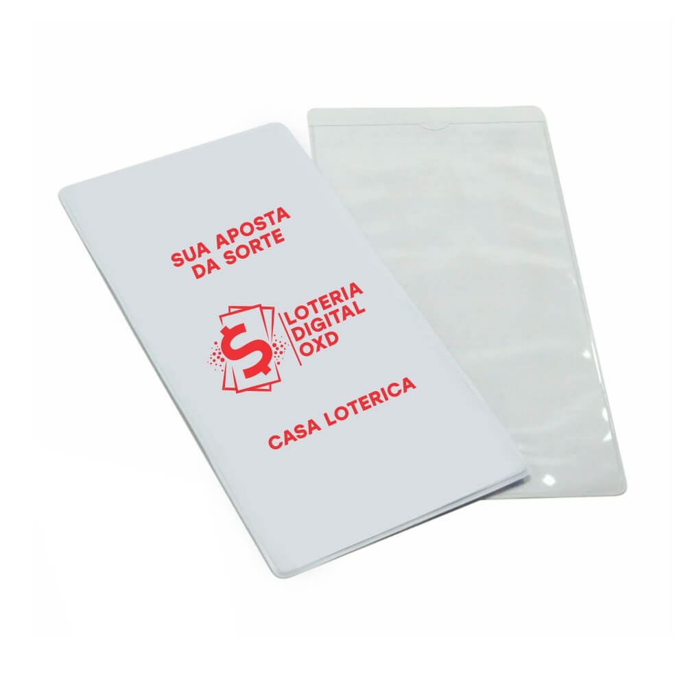 Porta Documentos Volantes De Loteria PVC Flexível 0,2MM Forro em Papelão (Branco)