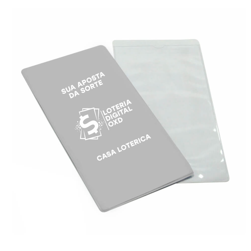 Porta Documentos Volantes De Loteria PVC Flexível 0,2MM Forro em Papelão (Cinza)